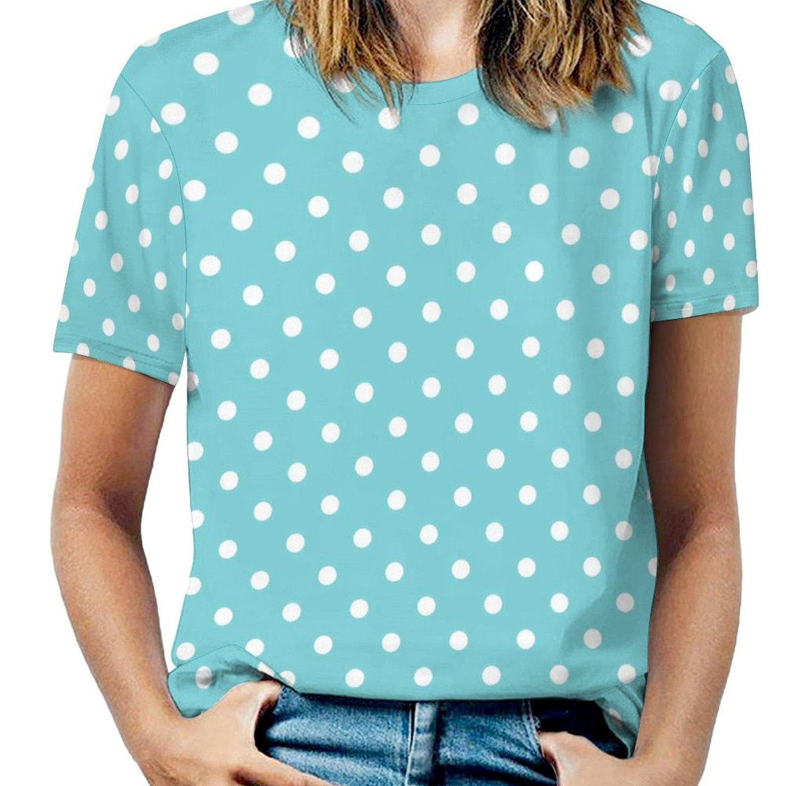 Black White Polka Dots T-Shirt O Neck Retro Print Oversized T Shirts Short Sleeve Street Style Tees Women Beach Design Tops 6XL