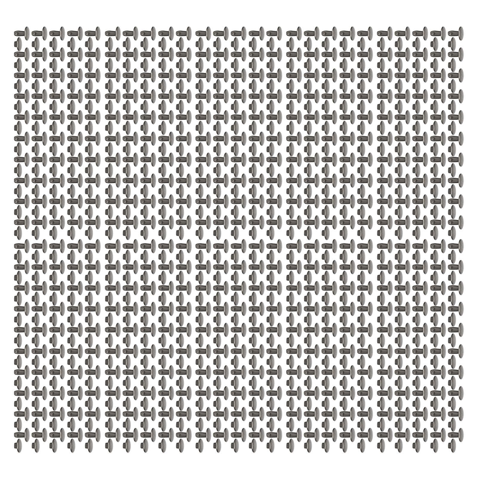 500 Sets Leather Rivets 8x8mm Electroplating Process High Hardness Iron DIY Double Sided Rivets for gray