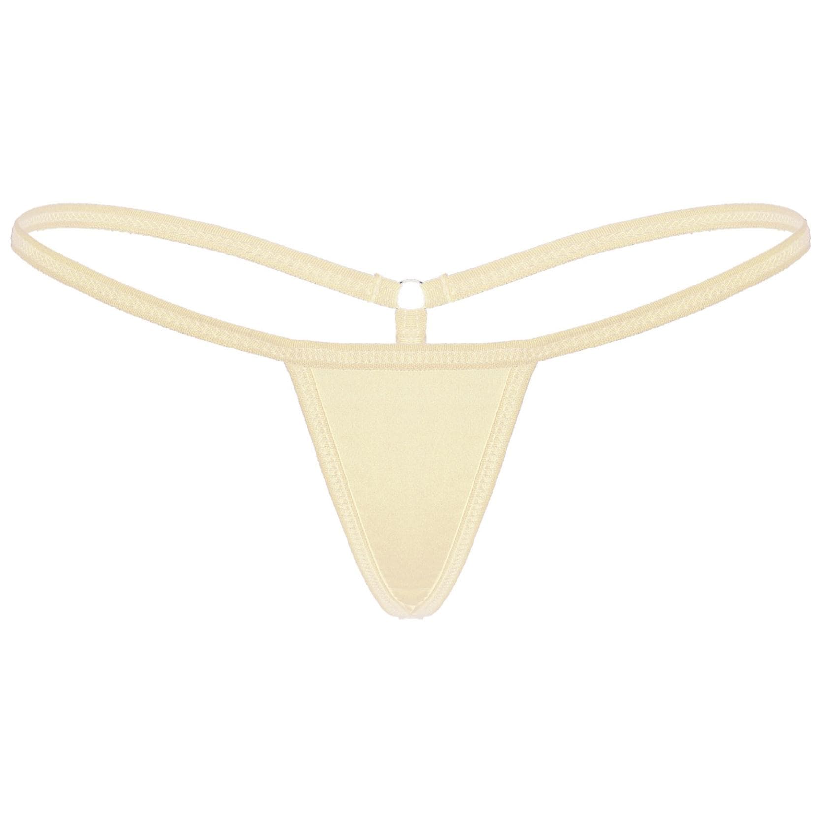 Womens Sexy G-String Thongs Panties Underwear Low Rise Bikini Bottom Briefs One Size nude