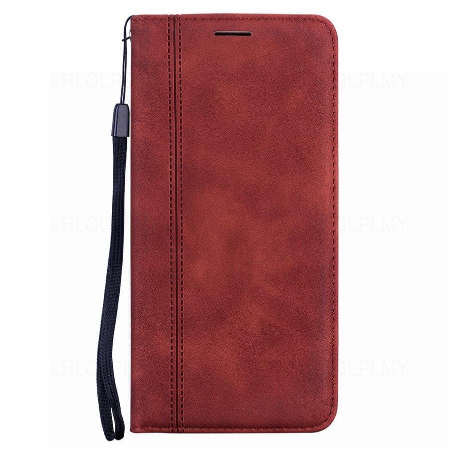 Luxury Leather Flip Wallet Case For Samsung Galaxy A33 A23 A15 A25 A16 A32 A52 A54 A34 A13 A53 5G A17 A55 A26 A36 A56 A14 A35 S25 Book Open Left Cover Samsung M54 brown