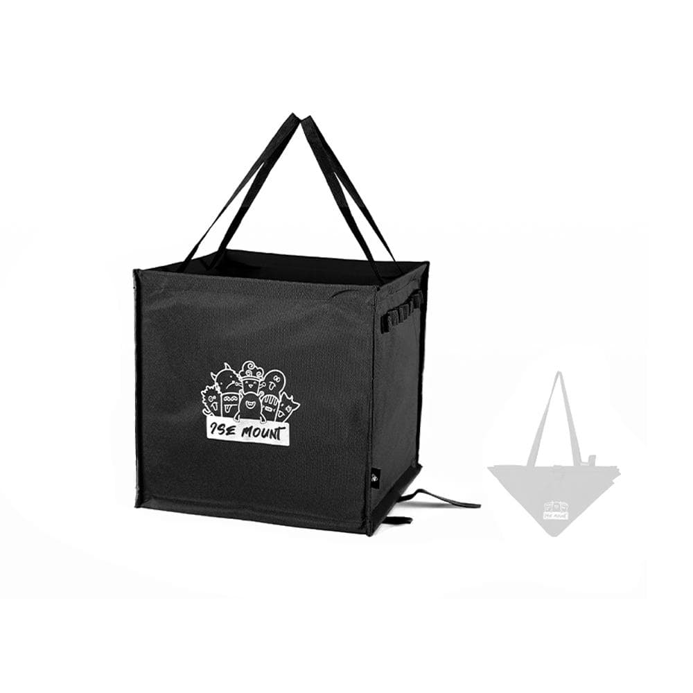 Outdoor Multifunctional Storage Bag Folding Canvas Handbag Camping Hiking Garbage Bin Large black
