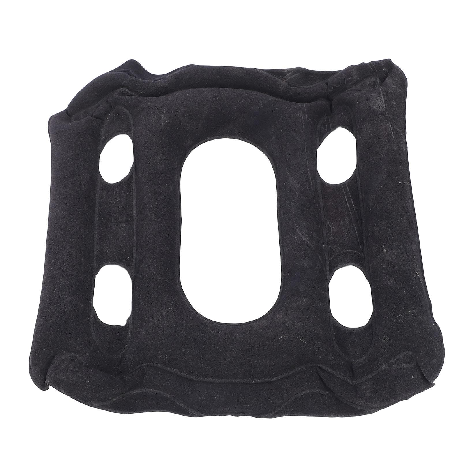 Inflatable Seat Cushion Ventilation Holes PVC Flocking Cushioning Blow Up Seat Cushion for Long black