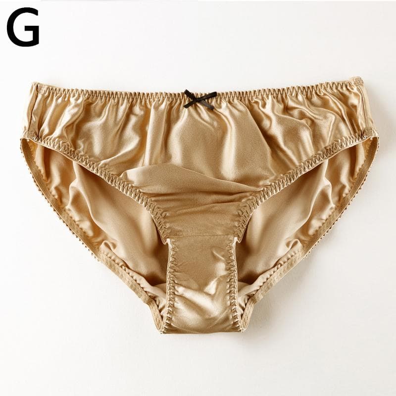 Sexy Women Ladies Satin Silky Briefs Panties Lingerie Underwear Knickers Large Size 3X champagne