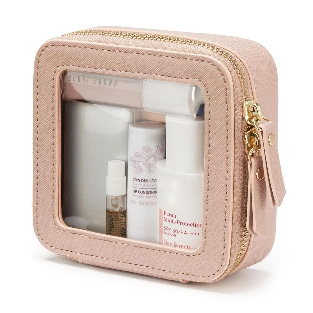 Travel Toiletries Bag Women Transparent Makeup Bags Cosmetic Bags with Zipper Waterproof Wash Bag Large Makeup Bag for Women pink