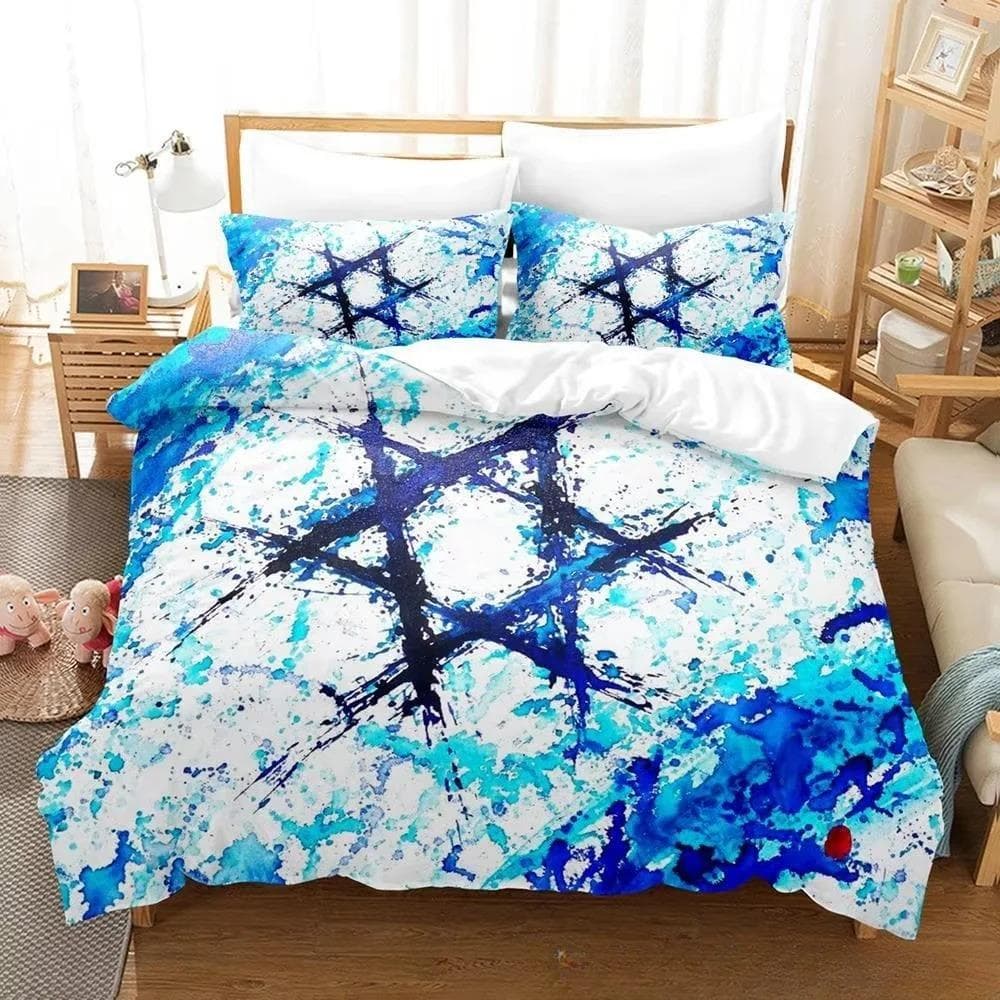 New 3d Print Israel flag Bedding Set Duvet Cover 1 Duvet Cover 2 Pillowcases Adult and Kids Bedding Set Luxury Children's Gifts EU Single 135x200cm