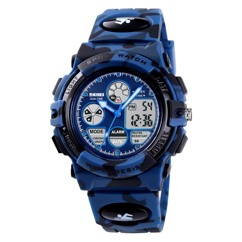 SKMEI 1163 Watches Kids Outdoor Sports Children Watch Digital Quartz Wristwatch for Boys Girls dark blue