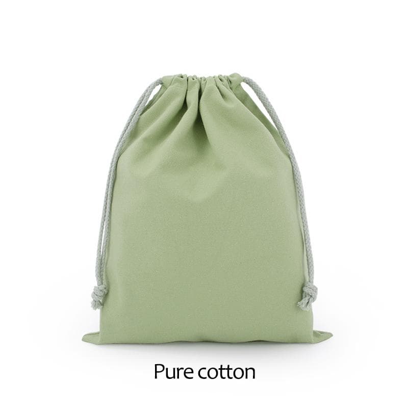 Cotton Drawstring Storage Bag White Canvas Bags for Candy Gift Package Pouch Reusable Home Sundries Organize Dustproof Sacks 18x25cm