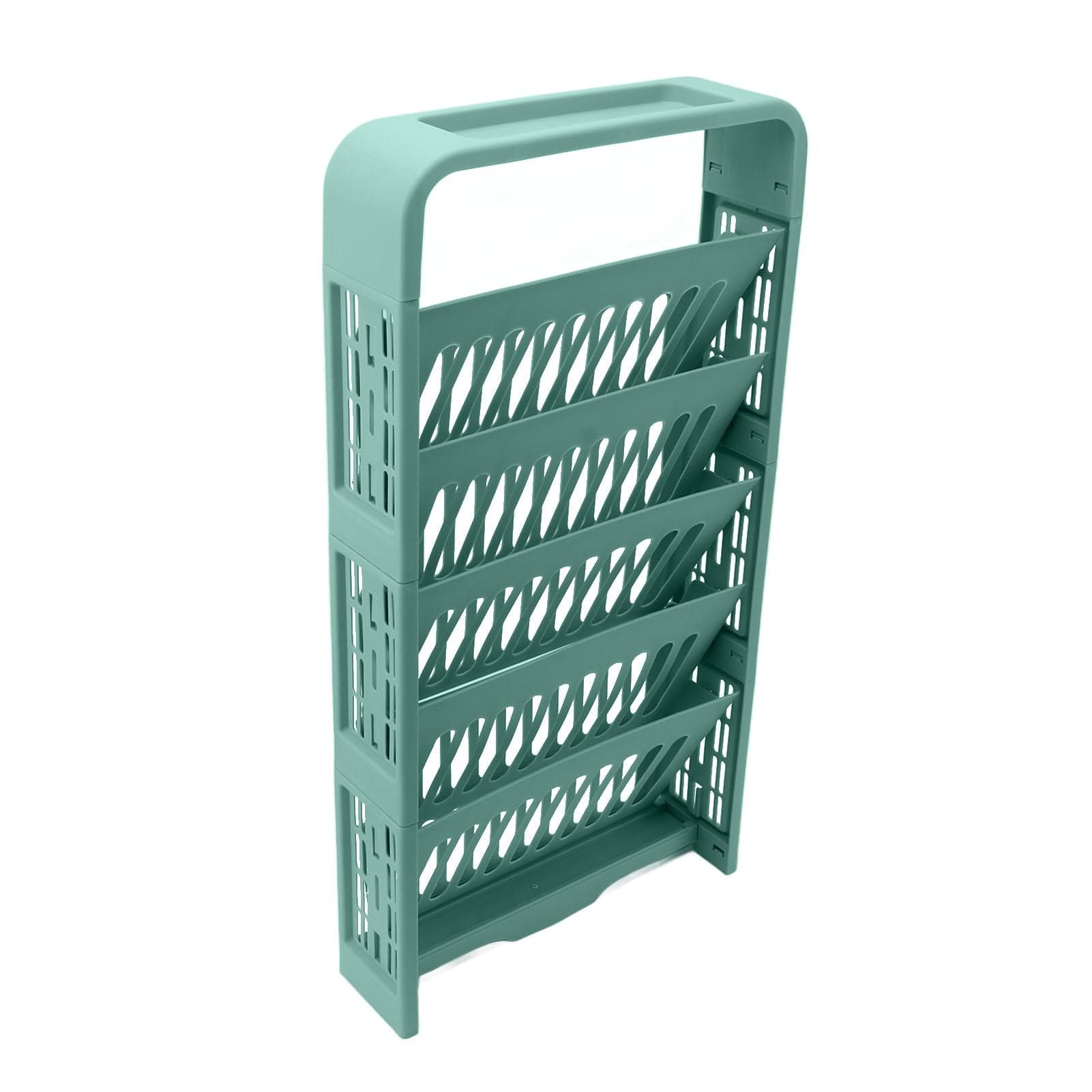 5 Tier Bookshelf Plastic Book Storage Rack Organizer Shelf Adjustable Bookcases Floor Standing green