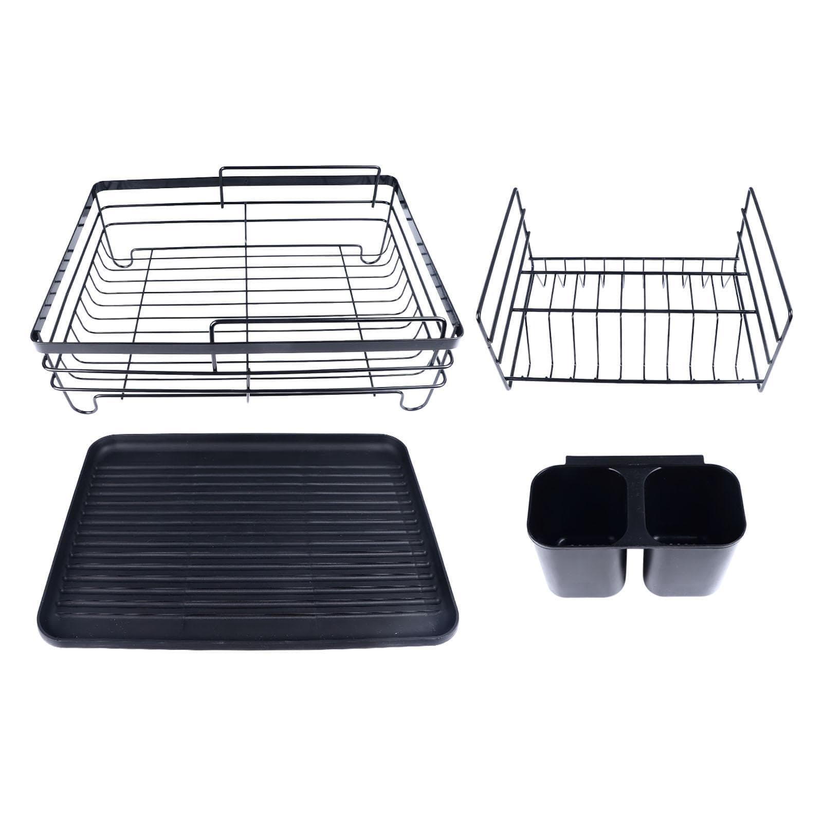 Dish Drying Rack Detachable Utensil Cup Rack Dish Drainer Space Saving Kitchen Counter Dish Racks
