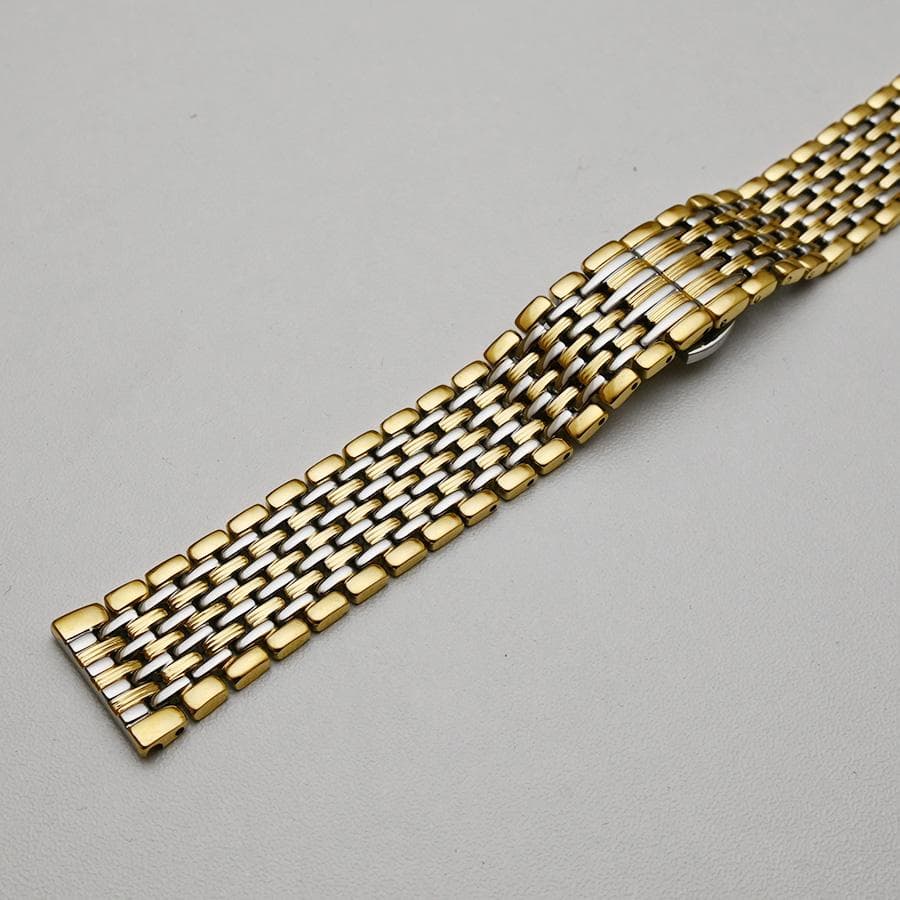 Stainless Steel Watch Band Strap 18mm 20mm 22mm Silver Gold Polished Mens Luxury Replacement Metal Watchband Bracelet 22mm gold/silver