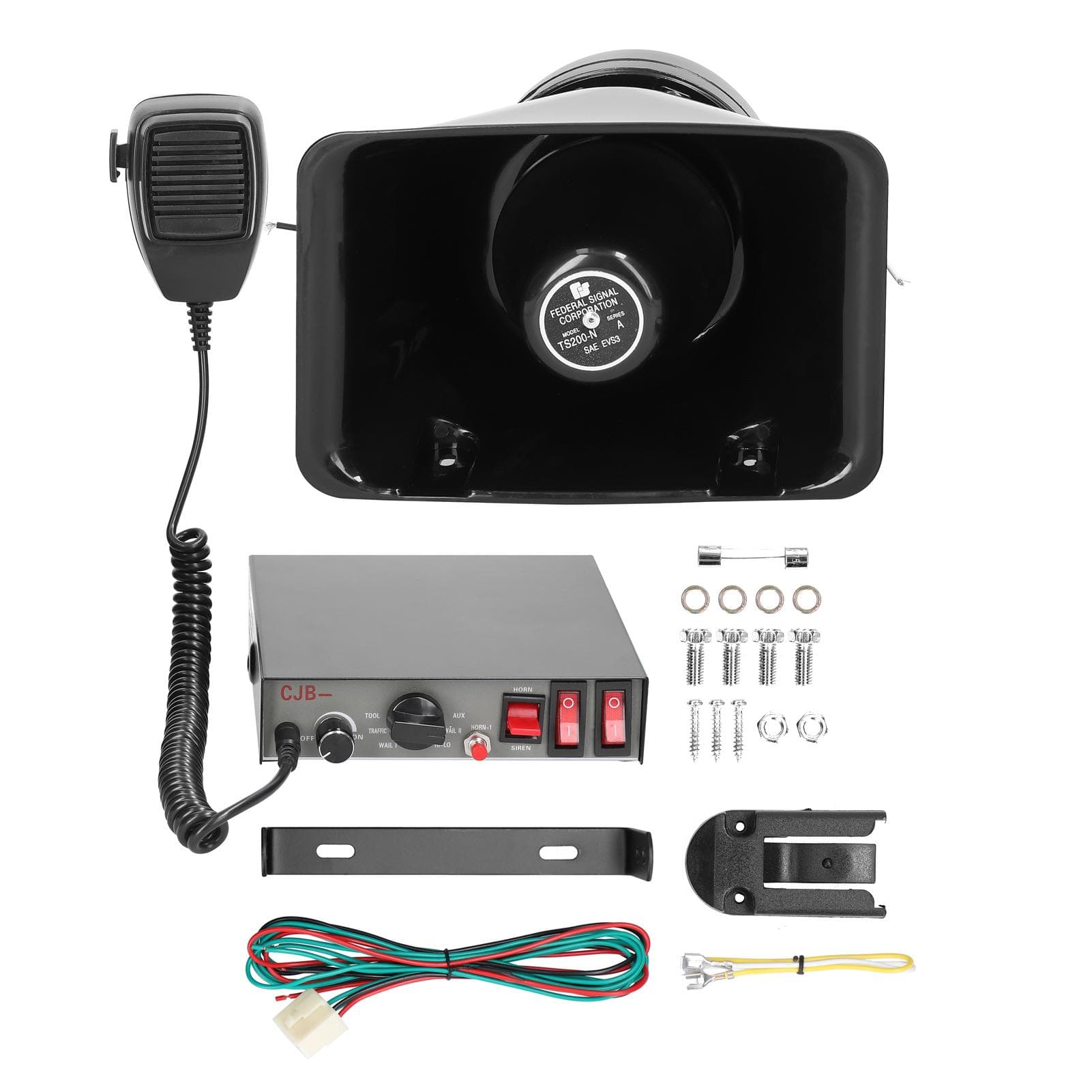 200W 9-Tone Car Loud Warning Alarm Professional Emergency Siren Horn Kit Electronic PA System with