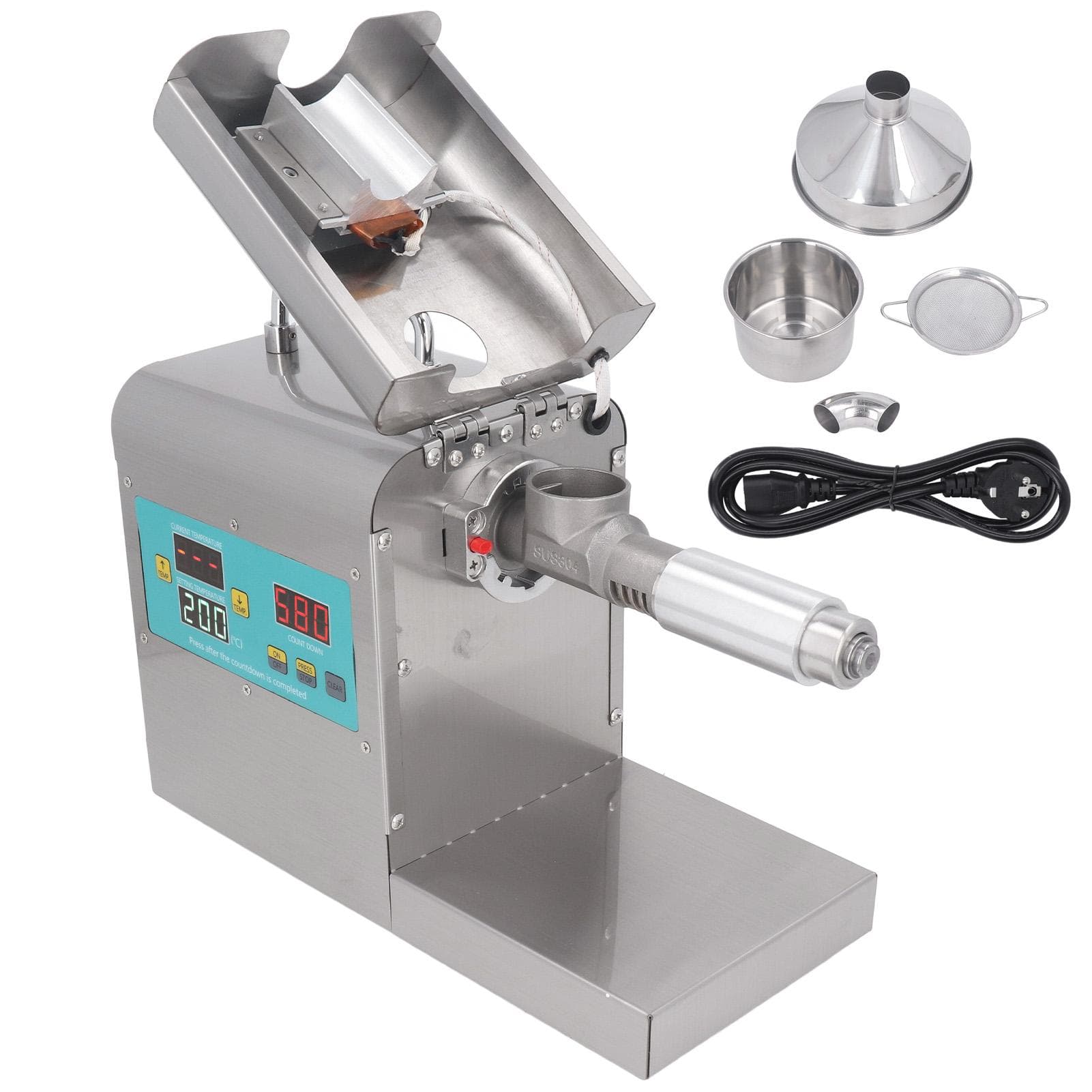 Oil Press Machine Full Automatic Oil Extractor Stainless Steel Electric Cold Hot Oil Press for Home