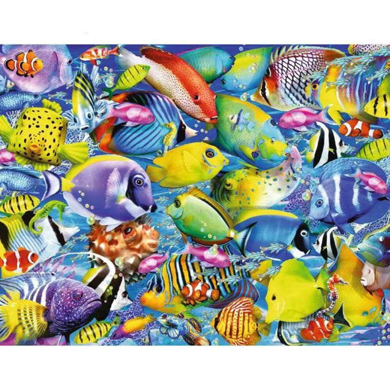 5D DIY Diamond Painting Colored Fish Embroidery Mosaic Cross Stitch Rhinestone Decoration 20X30CM