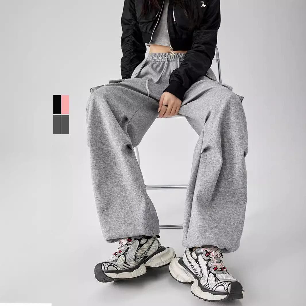 Work Pants for Women Casual Sports Pants for Autumn New High-waisted Slim Legs Fat Mm Straight Wide-leg Pants XL