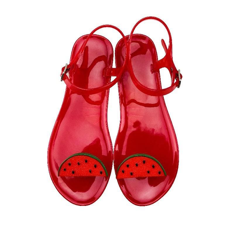 Women's Fruit Jelly Sandals –Clear Soft PVC Summer Slippers, Non-Slip Casual Beach Shoes, Transparent Lemon Sandals 40