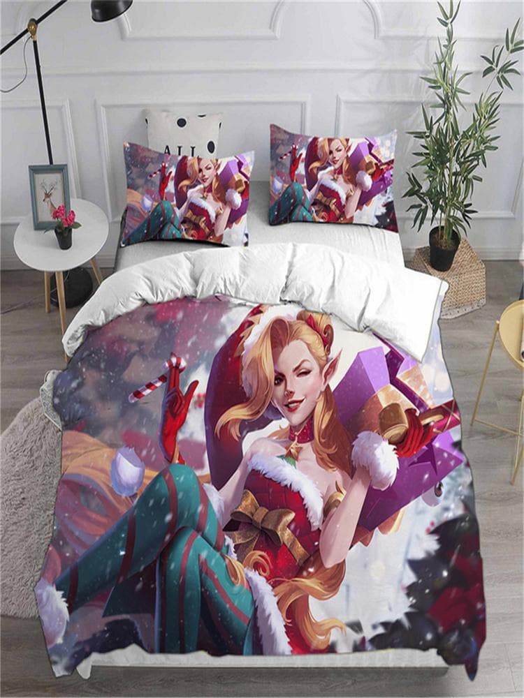 Bedding Sets LOL Jinx Arcane Australia /Europe/USA Full Queen King Size Quilt Duvet Cover Pillow Case 2-3 Pieces Sets EU single(135x200cm)