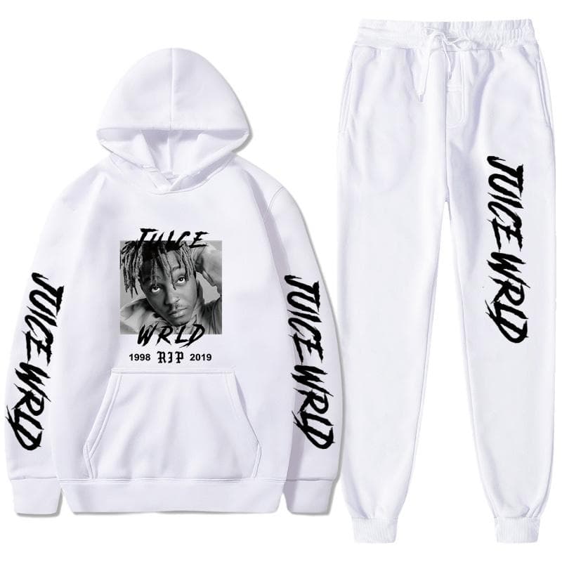 Women's Long Sleeves Women's Long Sleeves Set Tracksuit MeRapper Juice Wrld Hooded Sweatshirt Pants Hoodie Sportwear Suit L