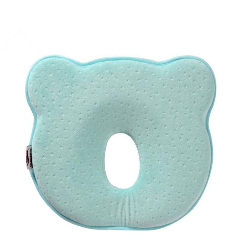 Baby Head Styling Pillow Anti-deflection Head Correction Pillow Soft Foam Cushion Pillow light blue