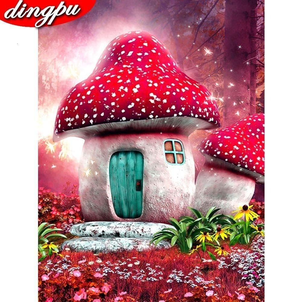 Full Round Drill 5D DIY Diamond Painting Mushroom Embroidery Cross Stitch 20X30CM