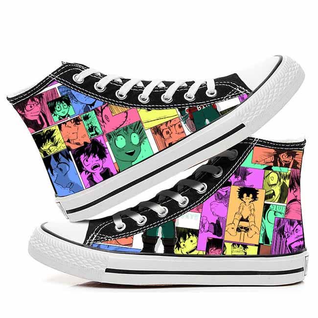 Anime My Hero Academia Cosplay Casual Graffiti High Help Canvas Shoes Cos Hip Hop Student Shoes 43