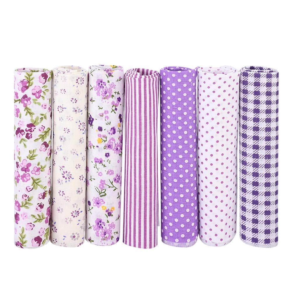 7pcs / set 100percent Cotton Batiks Sewing Craft Cloth for DIY Wallet Cushion Cover (S)