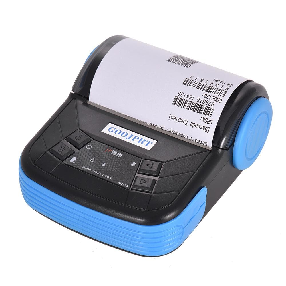 GOOJPRT MTP3 80mm BT Thermal Printer Portable Lightweight for Supermarket Ticket Receipt Printing EU Plug blue