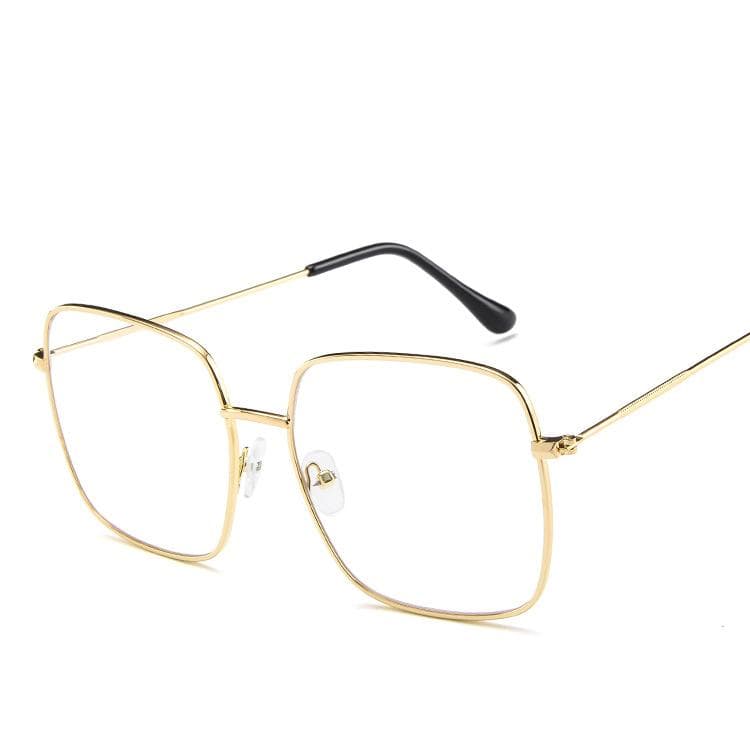 Vintage Oversized Square Sunglasses Women Fashion Metal Alloy Frame Retro Shades Female Sun Glasses Oculos Feminino 1 pcs