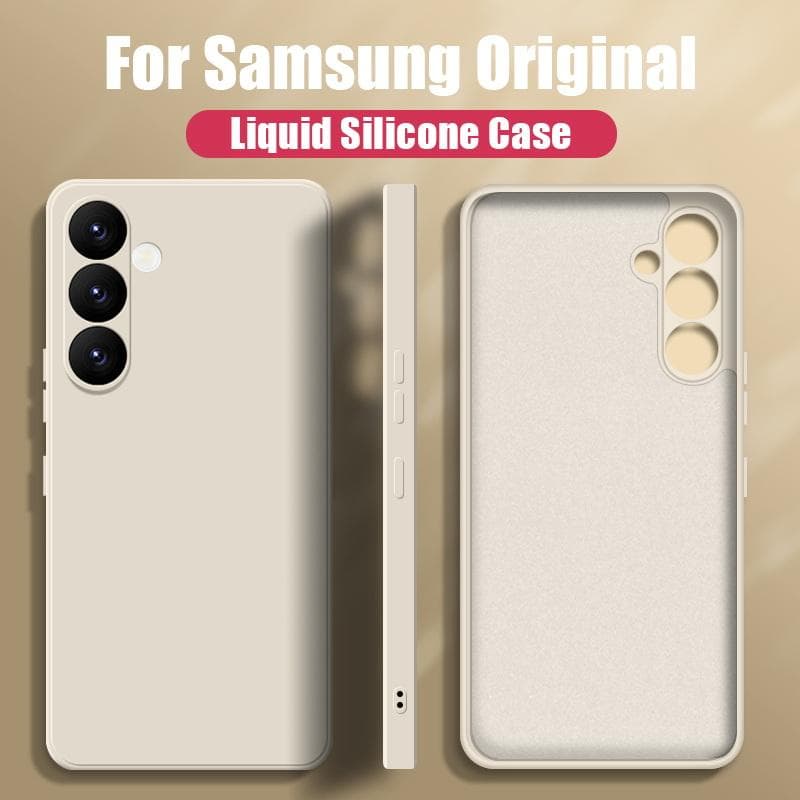 For Samsung A56 A16 A36 A55 A15 A35 A54 5G Case Liquid Silicone Phone Case For Samsung Galaxy S25 Ultra S24 FE S23 S22 S26 S21 A17 A37 A57 Cover Candy Samsung S26 Ultra white
