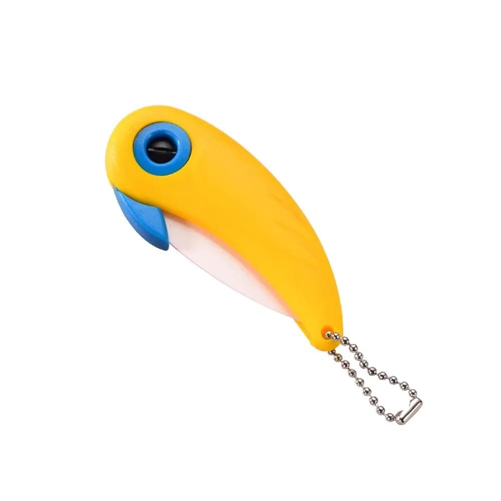 1PC Portable Fold Ceramic Knife Mini Vegetable Kitchen Cutter Peeler Multifunctional Bird Picnic Lunch Cut Slice Fruit Cutlery yellow