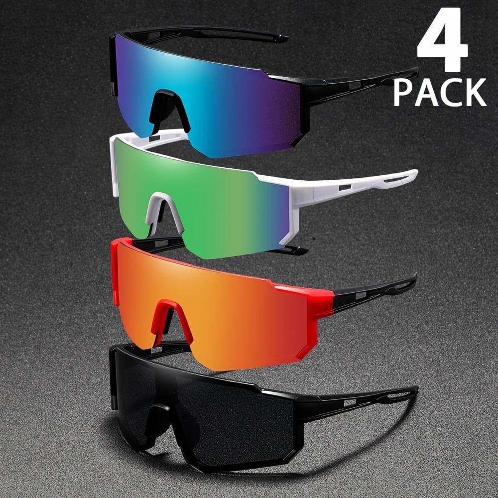 4 Pairs Unisex Fashion Glasses Large Frame Decorative Eyewear Trendy Style