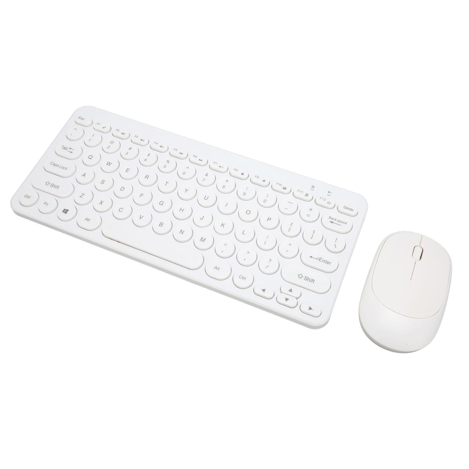 2.4G Wireless Keyboard Mouse Combo 78 Key Retro Round Keycap Mute Buttons Ergonomics Mouse and