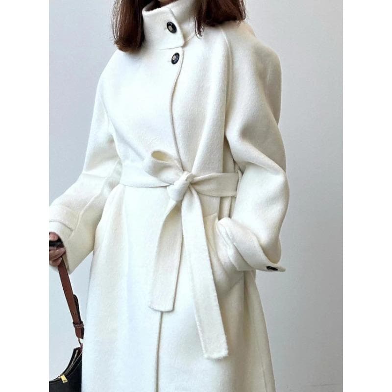Wool Double-sided Wool Coat Fashionable Design Temperament Lapel Classic Wool Coat Women S