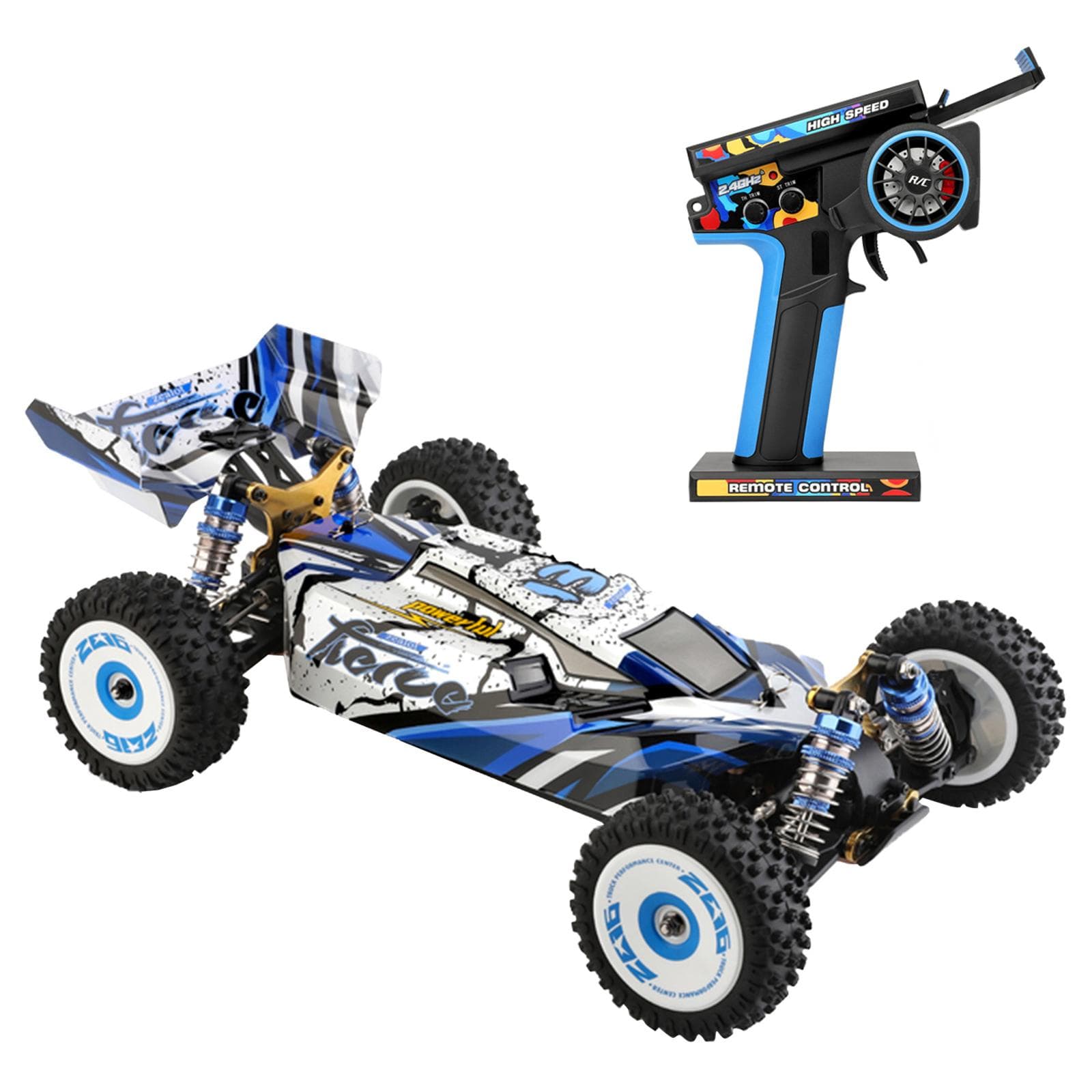 WLtoys 124017 Remote Control Car Off-Road Car High Speed Remote Control Crawler 112 2.4GHz Racing blue