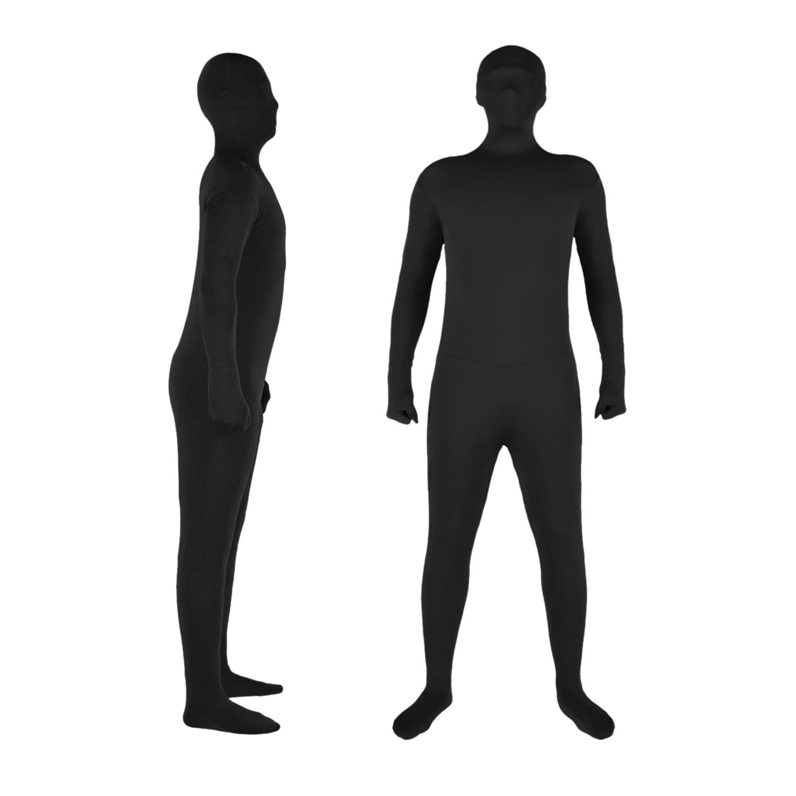 Full Body Photography Chromakey Suit Unisex Adult Bodysuit Stretch Costume for Photo Video Special 170cm black