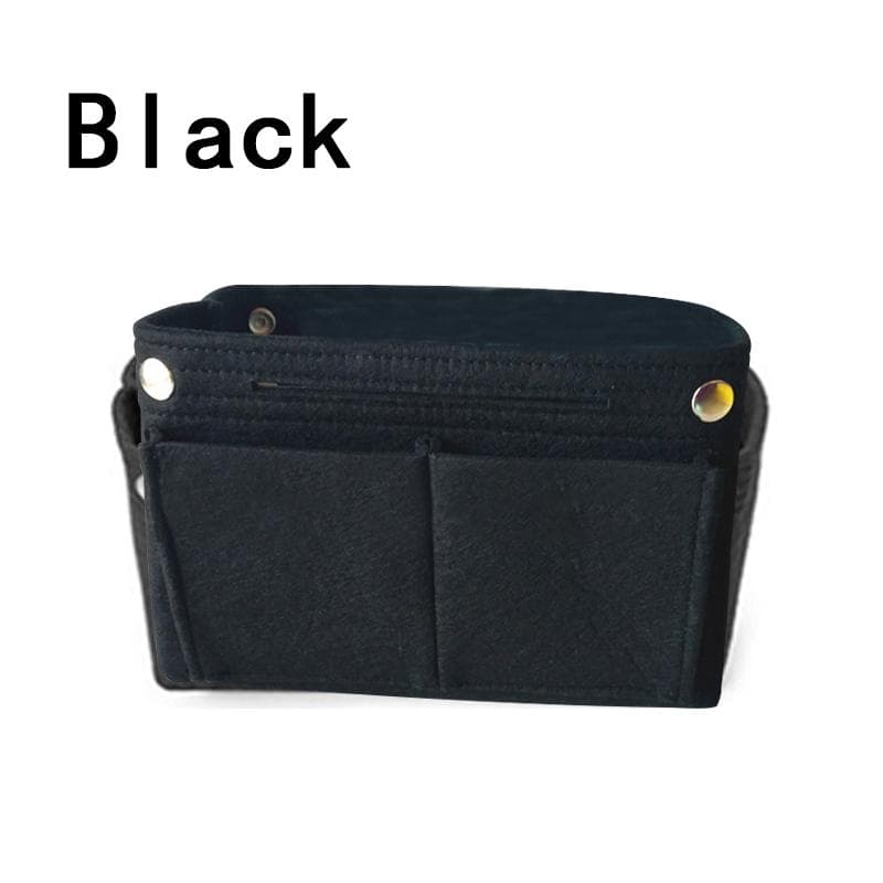 1PC Multifunction Women Felt Insert Bag Multi-Pocket Makeup Cosmetic Bags Travel Inner Purse Portable Handbag Storage Organizer black