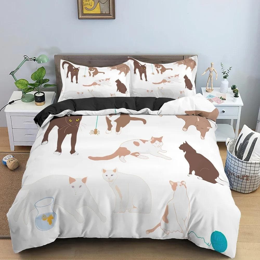 Cartoon Animals Pattern Duvet Cover Luxury Cozy Bedding Set For Bedroom With Pillowcase Single Twin King Size Bedclothes 70x133cm 2pcs