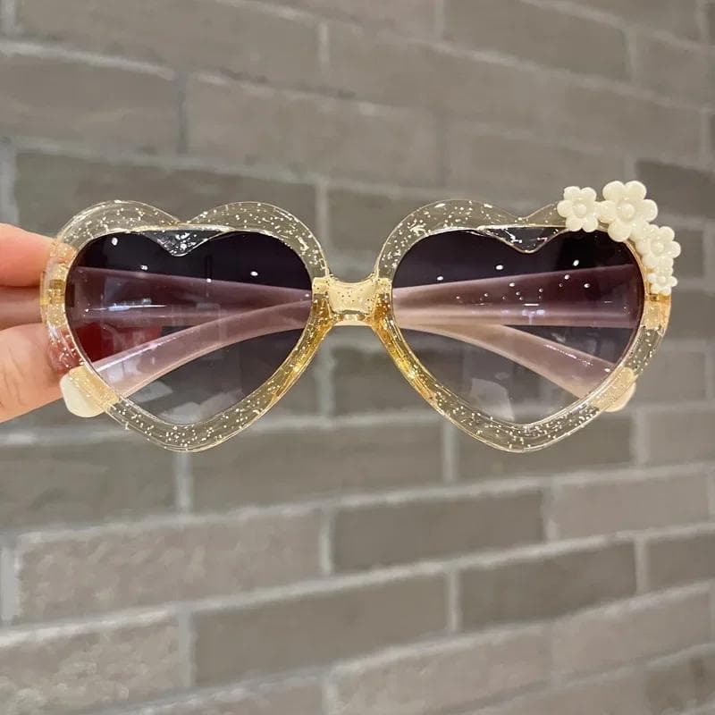 Cute Cartoon Flower Sunglasses for Girls Boys Kids UV375 Protection Vintage Classic Outdoor Children Eyewear