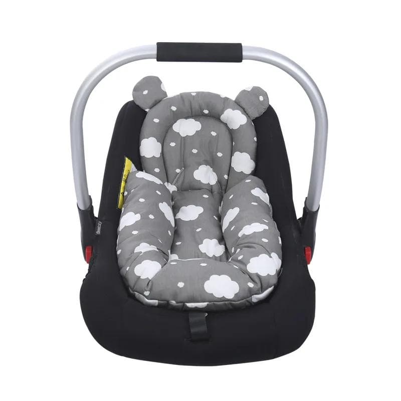 Warm Chair Cotton Safety Seat Baby Lumber Pad Mat Roller Inner Cushion Mat Strolley Basket Thermal grey