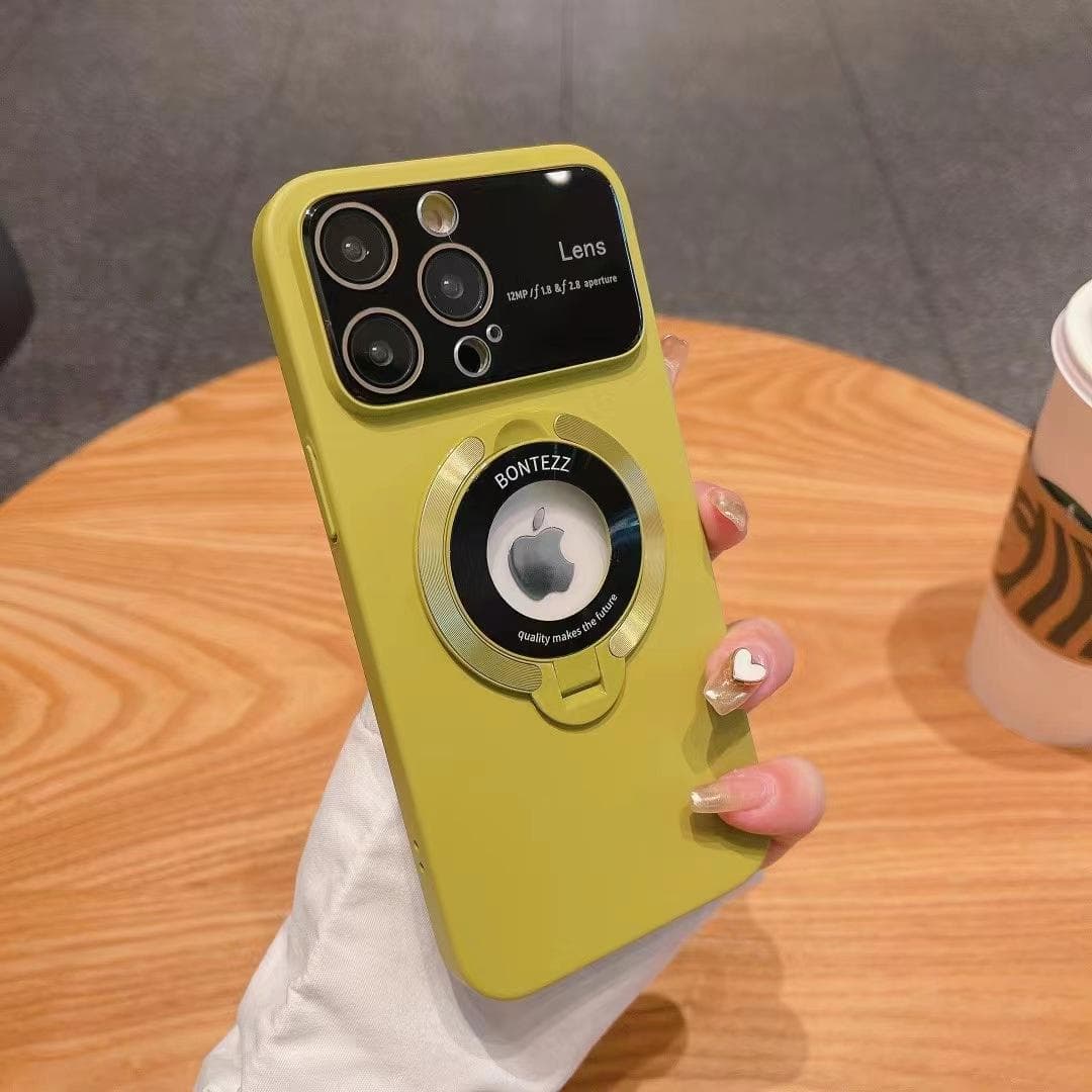 Leak Mark Magnetic Suction Bracket Large Window Suitable for IPhone 16 Desert Gold Mobile Case Apple 15 Lens Film Frosted Hard iPhone11