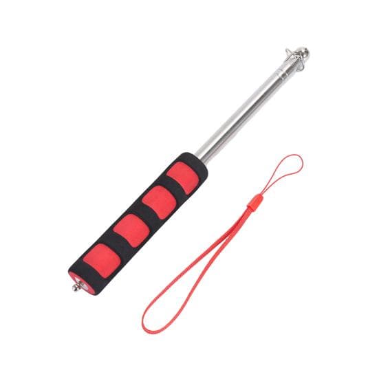 140/200cm Lightweight Handheld Flagpole Comfortable Grip Sturdy Stainless Steel Telescopic Flag Pole 140cm red