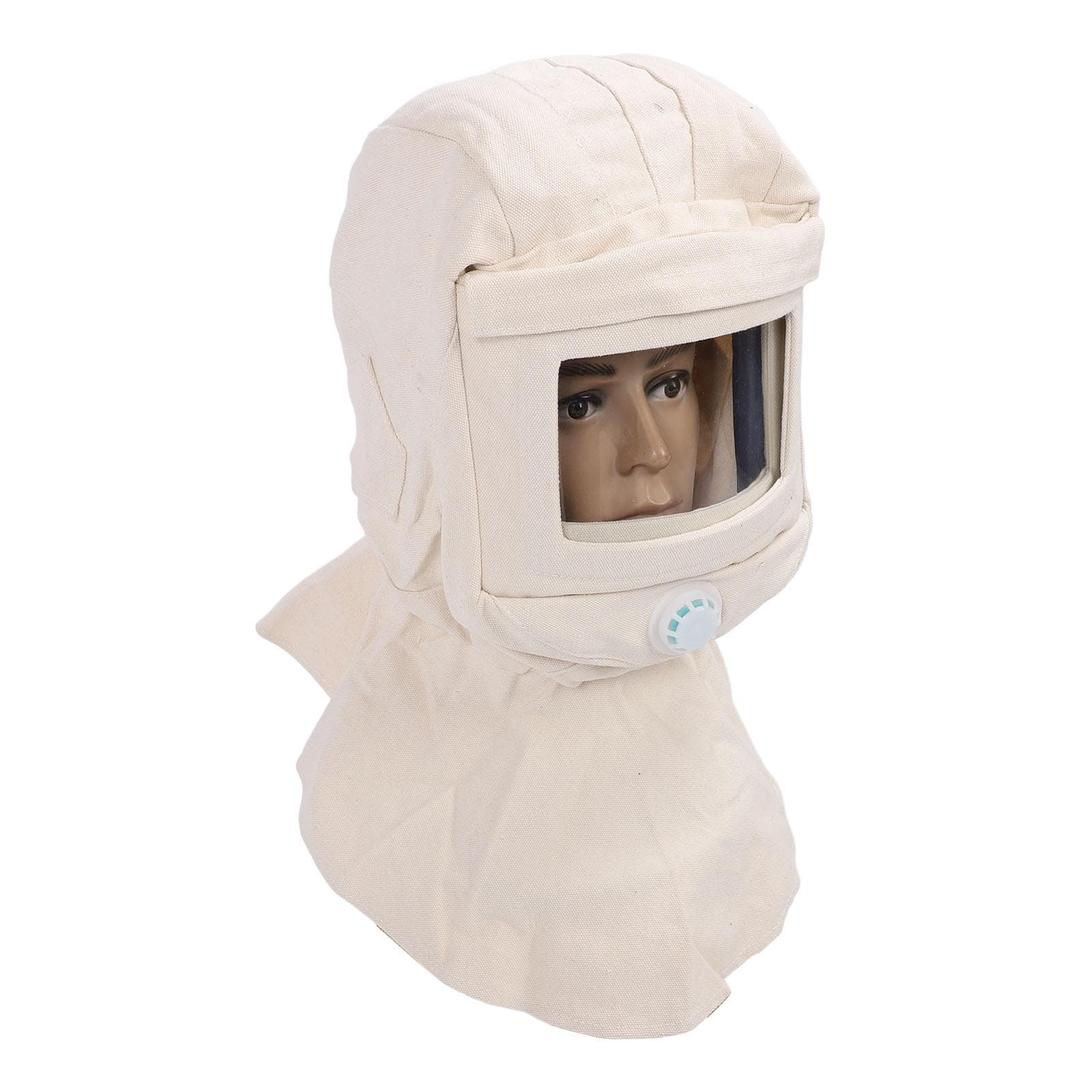 Ventilated Sandblasting Hood Cap Canvas Windproof Sand Blasting Face Cover for Polishing Painting