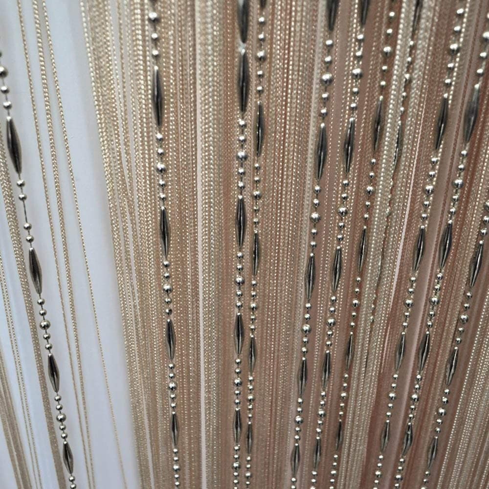 Decorative Chain Bead Dew Drop Crystal Glass Door Room Divider Door Curtain Curtain String Window champagne