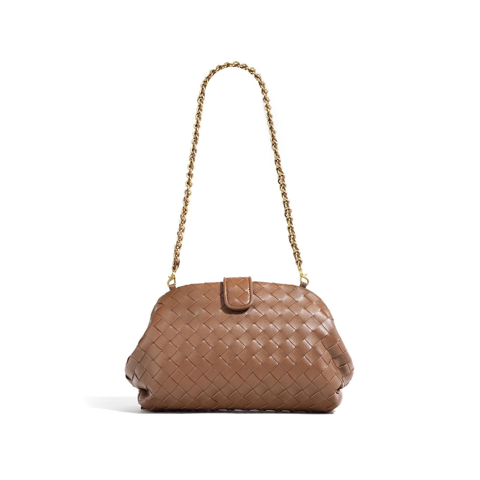 Chain Braided Cloud Foreskin One Shoulder Armpit Clutch Foreskin Women's Bag Fashion Fashion brown
