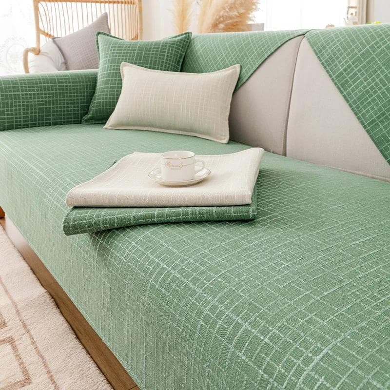 Japanese Cotton Linen Sofa Cover Pet Mat Protector Non-slip Couch Slipcover Four Season Universal Sofa Cushion for Living Room 70x70cm 1pcs