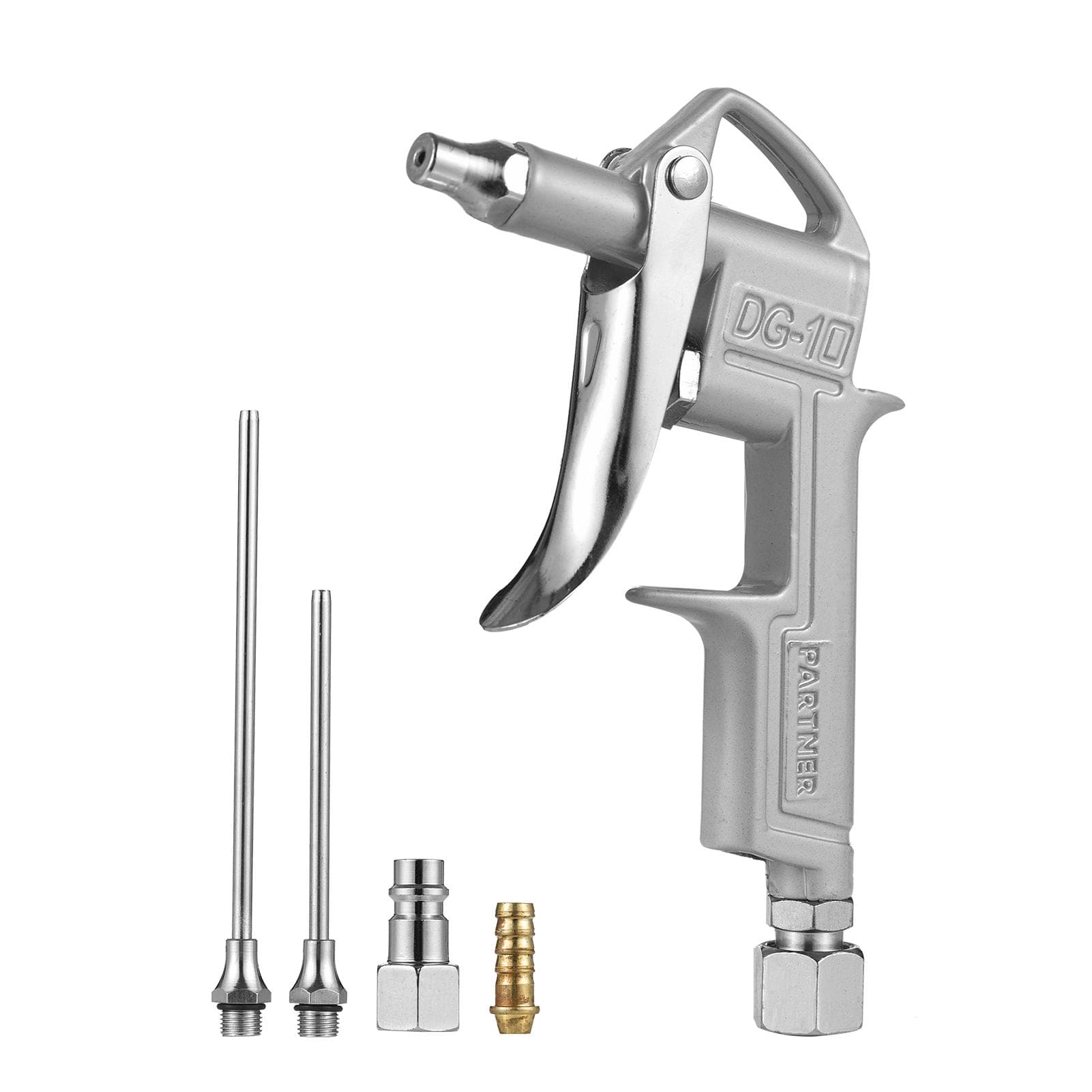 Mini Air Blow Gun Pneumatic Dust Blower Gun Air Spray Gun Dust Cleaning Air Blower with 2 silver