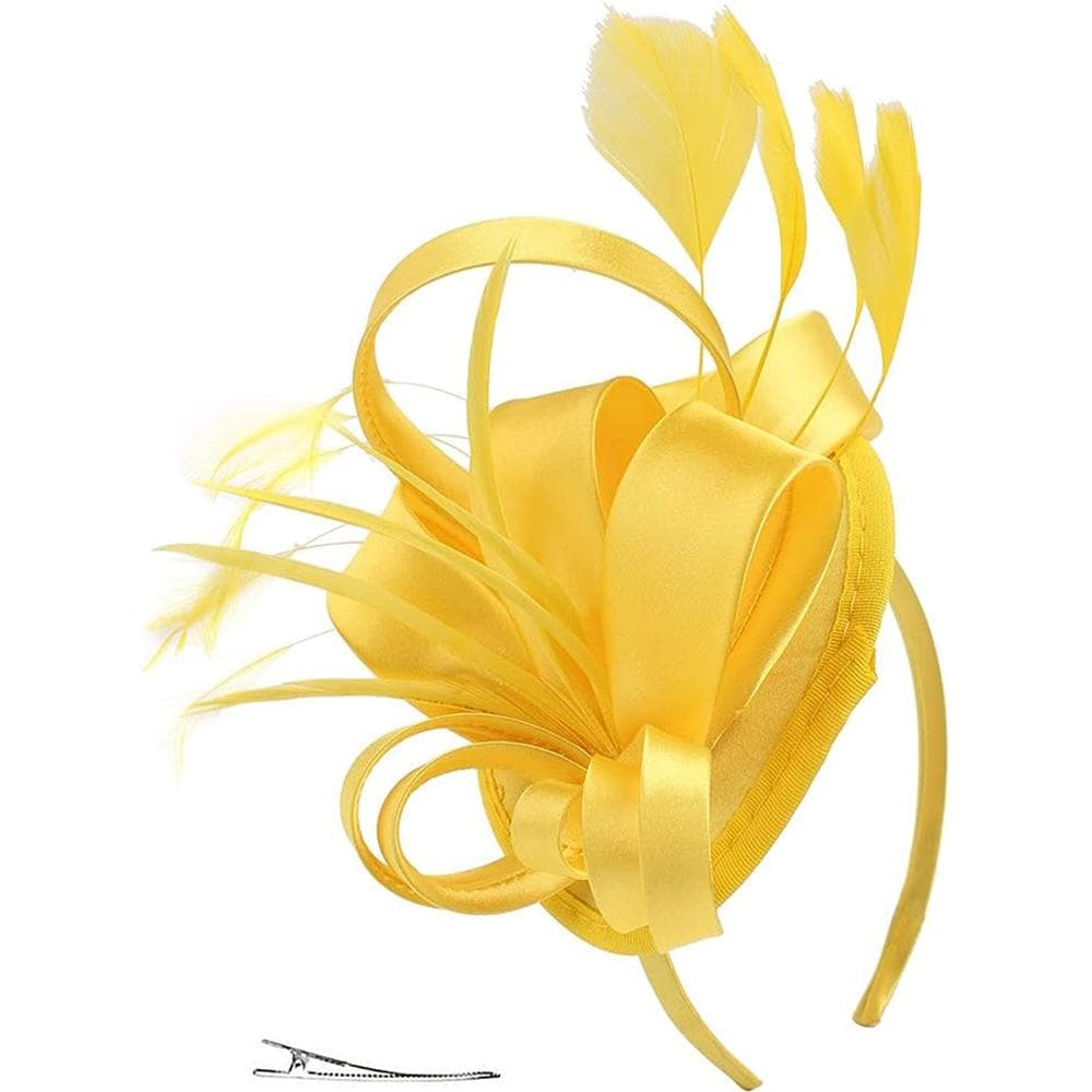 Fascinators for Women Tea Party Hat Headband Derby Wedding Church Bridal Cocktail Feathers Hair Clip