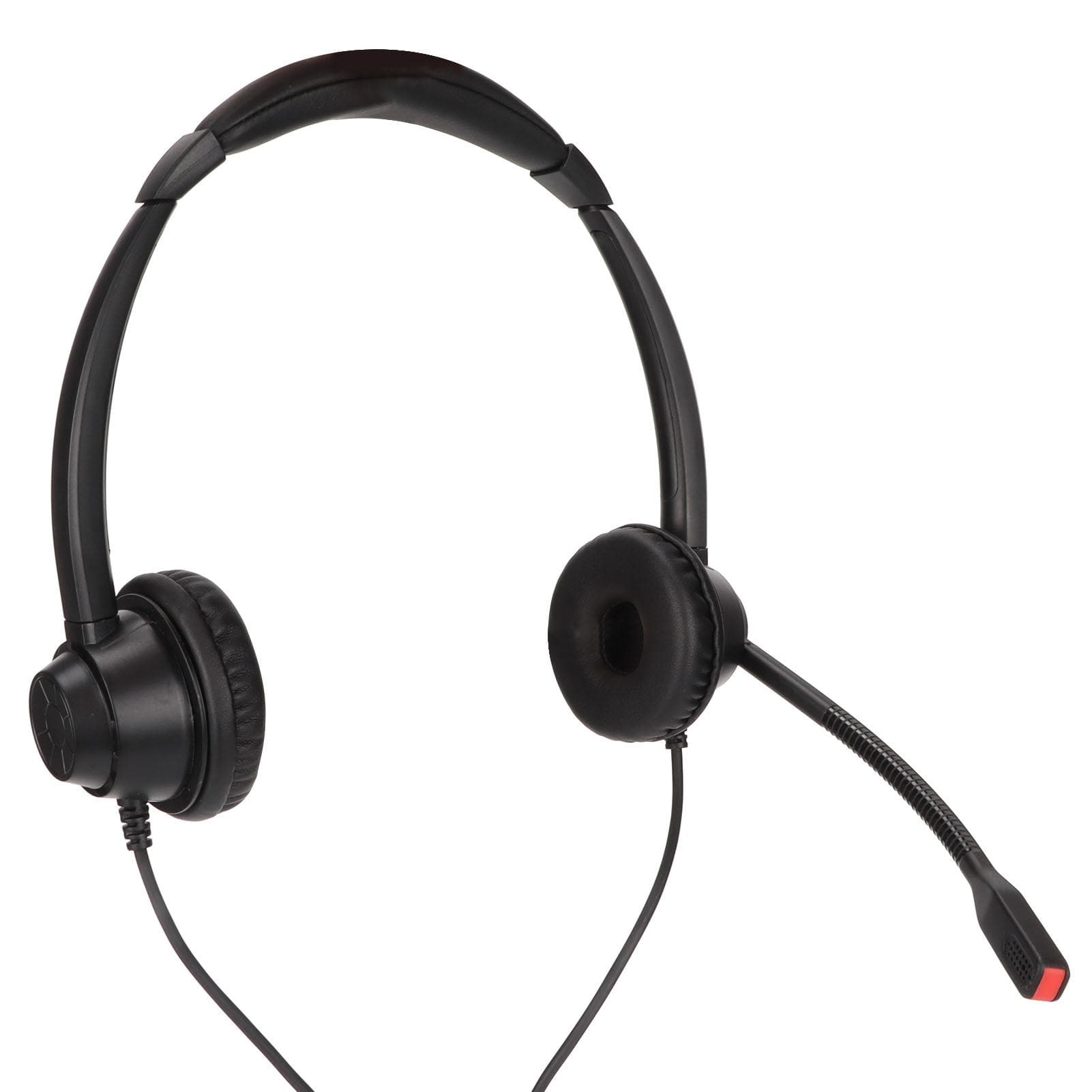 2.5mm Business Headset Binaural Corded Headset with HD Mic for Home Office Call Center