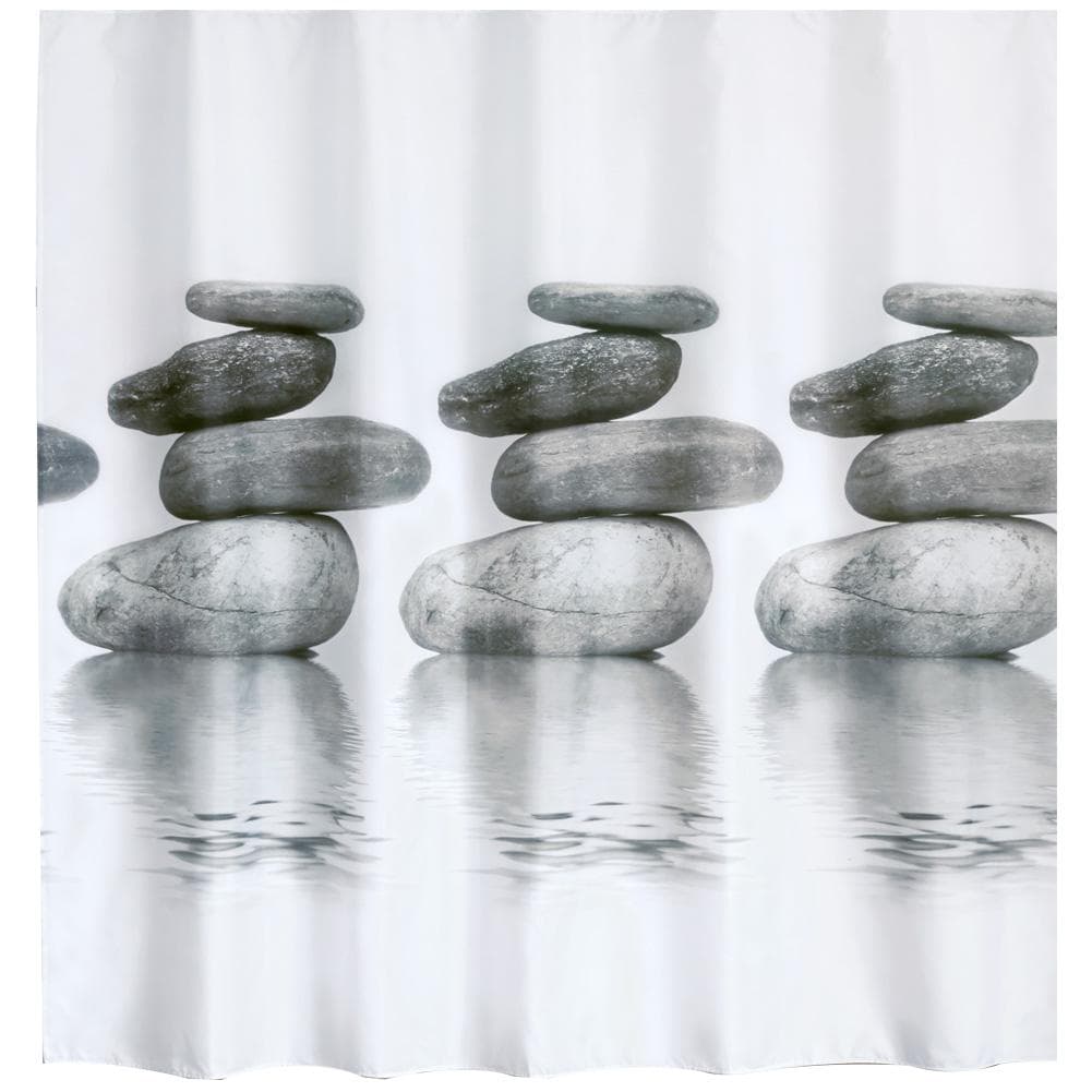 Gray Stone Shower Curtain Waterproof Mildew Proof Bath Curtain with Hanging Hooks #2