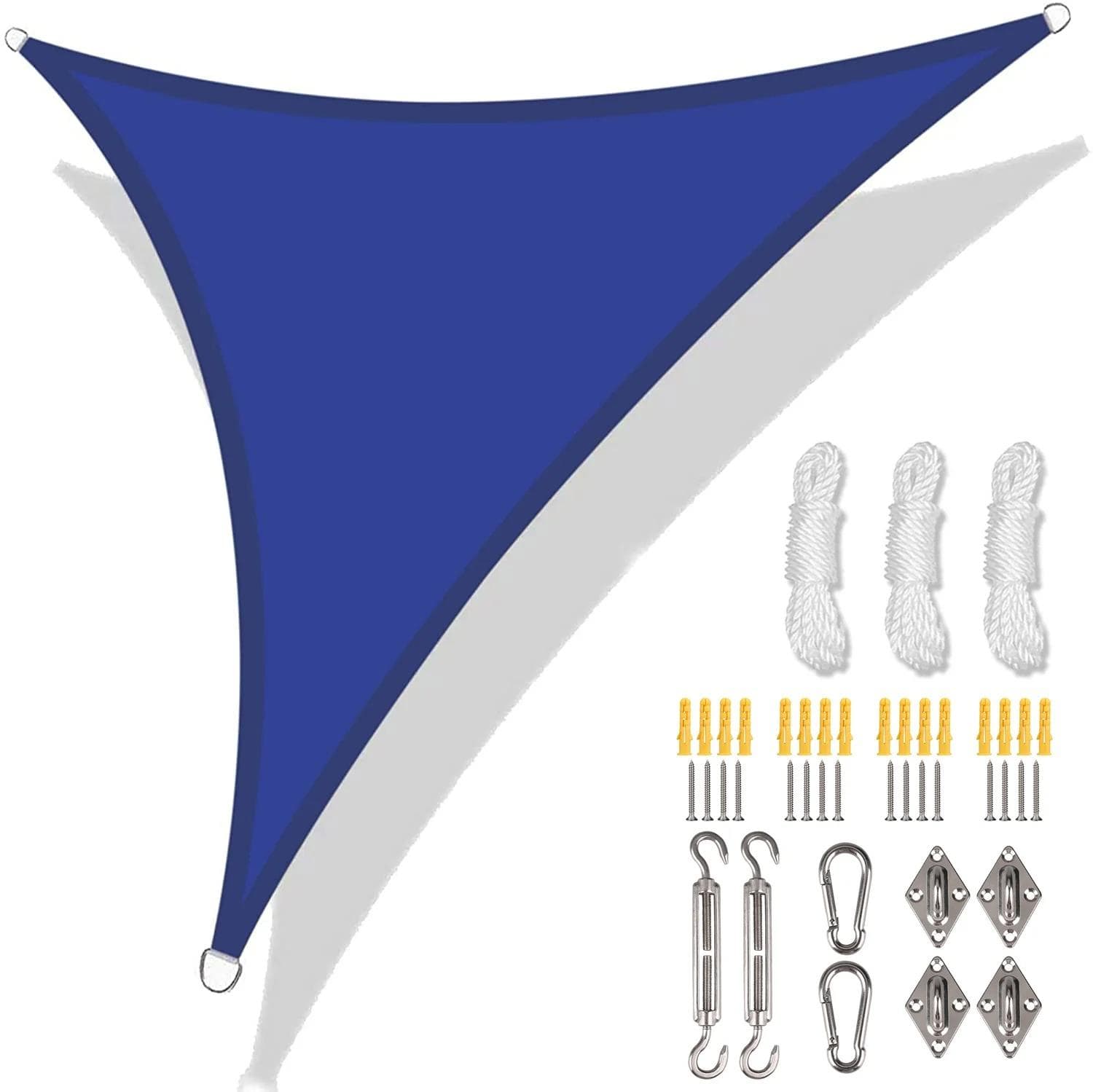 5/3.6/3/2M Triangle Shade Sail Waterproof Sunshade Sail Canopy 98%UV Block Awning with Free Rope for Garden Patio Pergola Gazebo 300x300x300CM