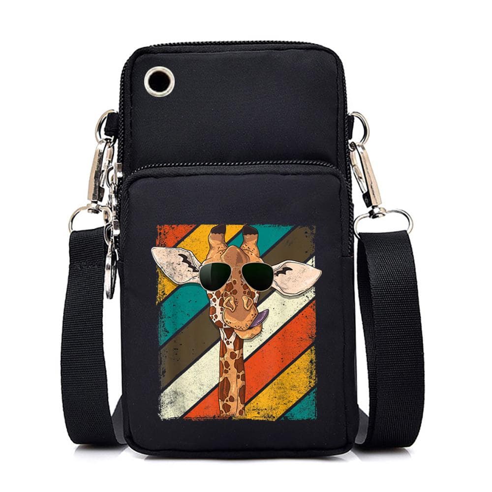 Funny Giraff Graphics Mini Mobile Phone Bag Cute Animal Women's Messenger Purses and Handbags Bag All Match Women Crossbody Bag